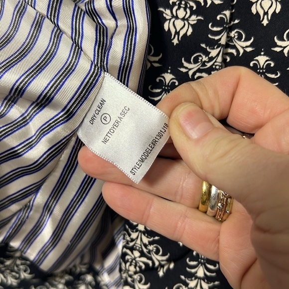 Robert Rodriguez Black and Cream Floral Stamp Tux Inspired Blazer Size 4 - Picture 9 of 12